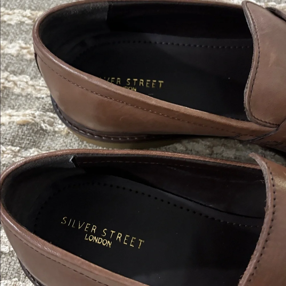 Silver‎ Street London Men’s Tassel Leather Loafer Shoes Size 10